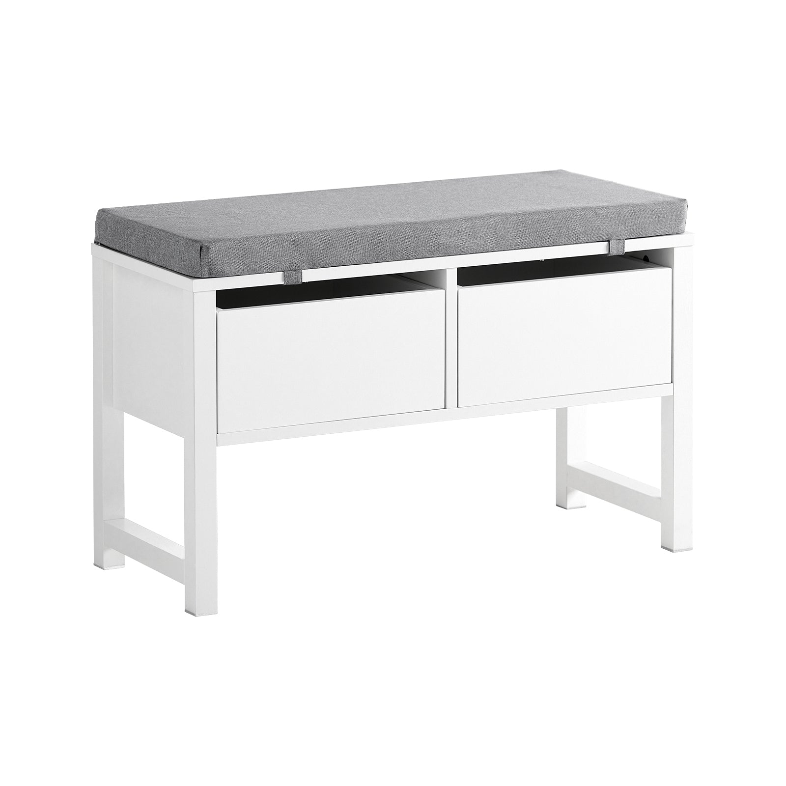 SoBuy FSR88-W Banc de Rangement avec Coussin Rembourré Meuble Bas Entrée Commode à Chaussure Banquette Confortable ave 