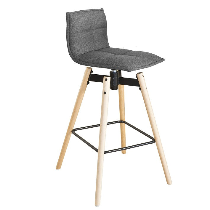 SoBuy FST45-DG Tabouret de bar cuisine rotatif à 360° avec dossier et repose-pieds