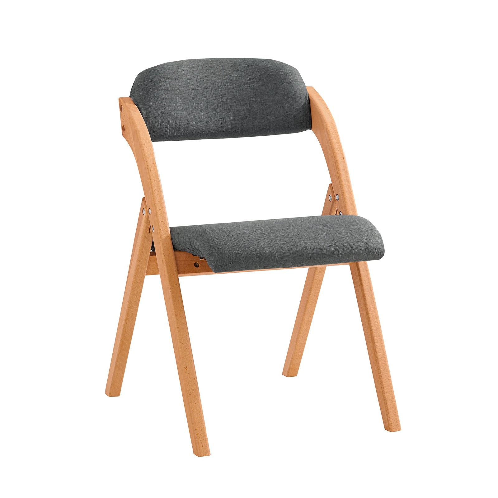 SoBuy FST92-SG Chaise Pliante en Bois avec Assise et Dossier Rembourrés Fauteuil Chaise pour Cuisine, Bureau