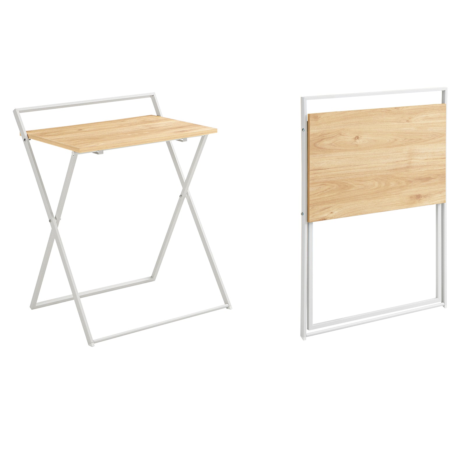 SoBuy FWT88-WN Bureau Pliant pour Petits Espaces, Bureau d'Ordinateur Table d'Etude Bureau Portable à Domicile, Salon