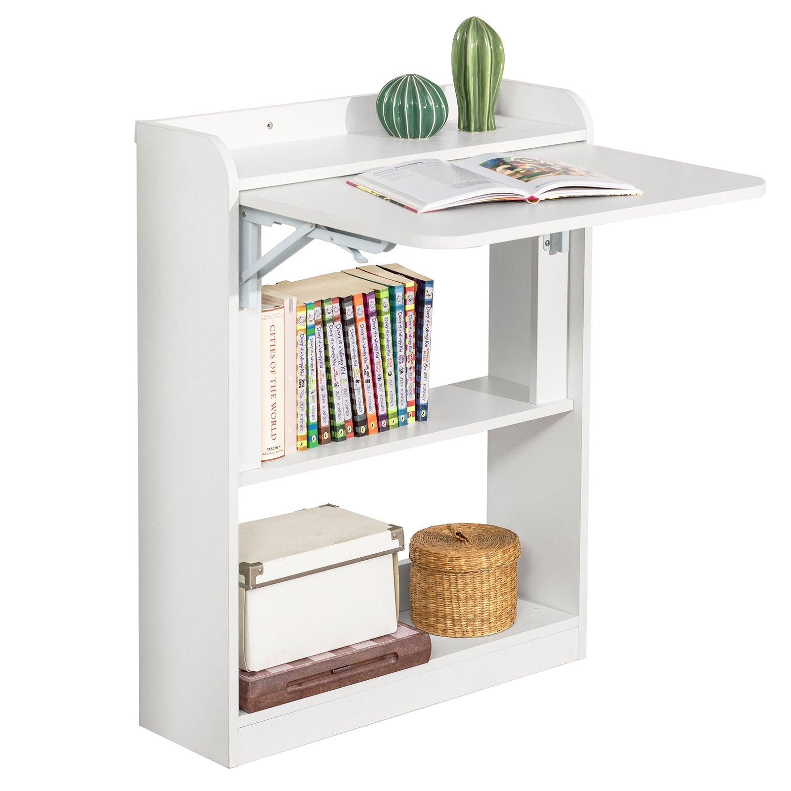 SoBuy FWT92-W Bureau Pliant, Table d'Ordinateur Rabattable Bureau