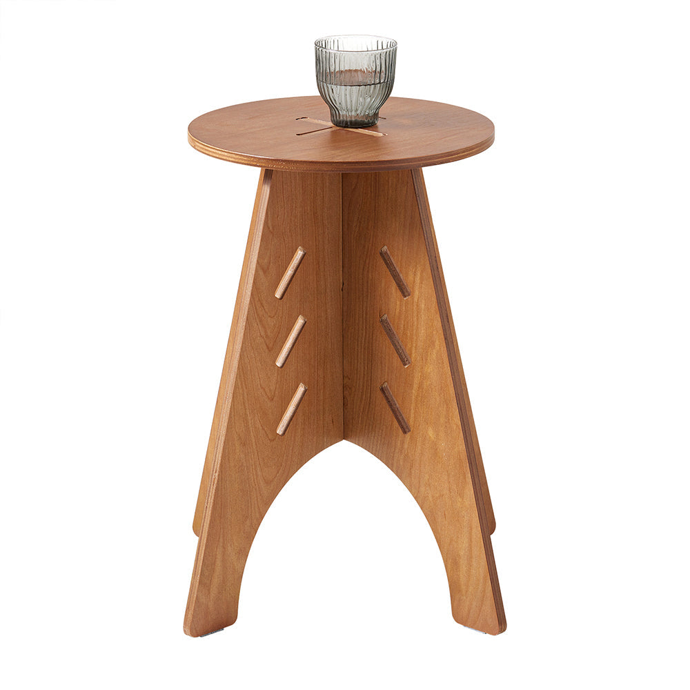 SoBuy HFBT01-K-BR Table d'appoint Ronde en Bois Table Basse Ronde Table Nuit Table de Chevet Bouts de Canapé Marron en Tenons et Mortaises