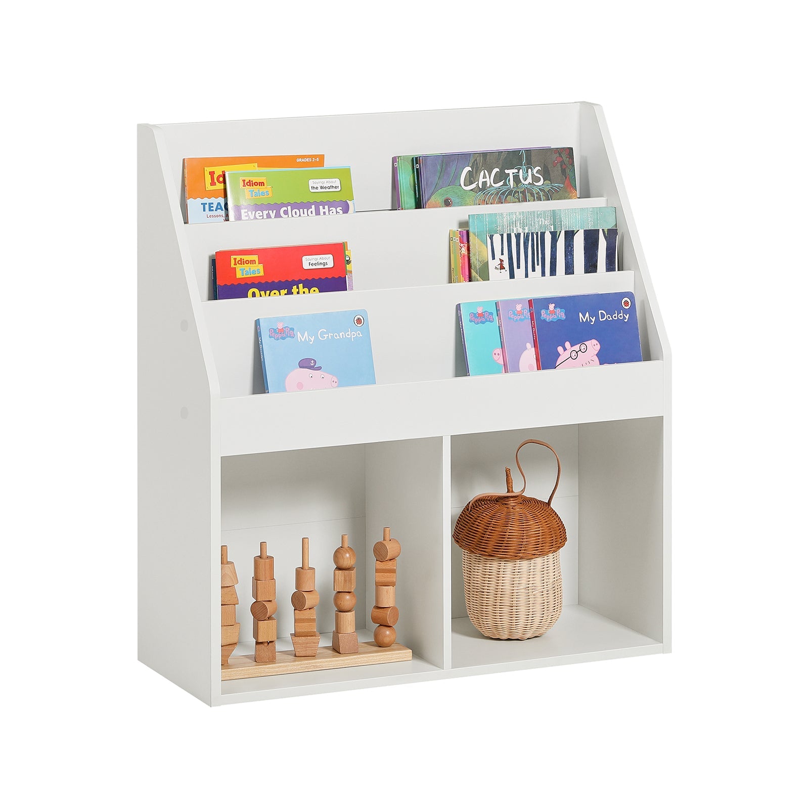 SoBuy KMB01-W Bibliothèque Étagère de Rangement Jouets pour Enfants