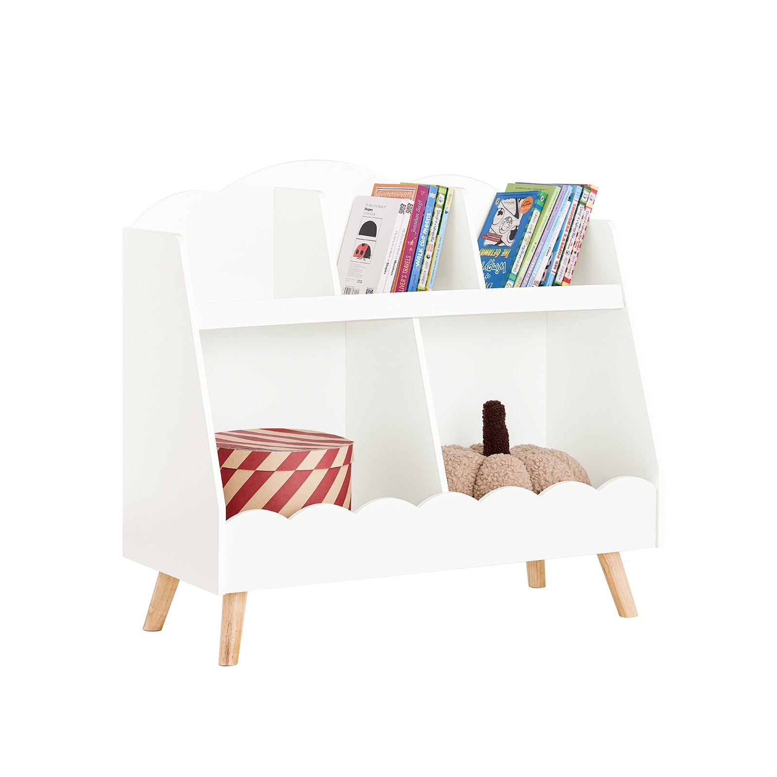SoBuy KMB100-W Bibliothèque Enfant, Étagère à Livres, Étagère de Rangement pour Livres et Jouets, 5 Compartiments Ouverts