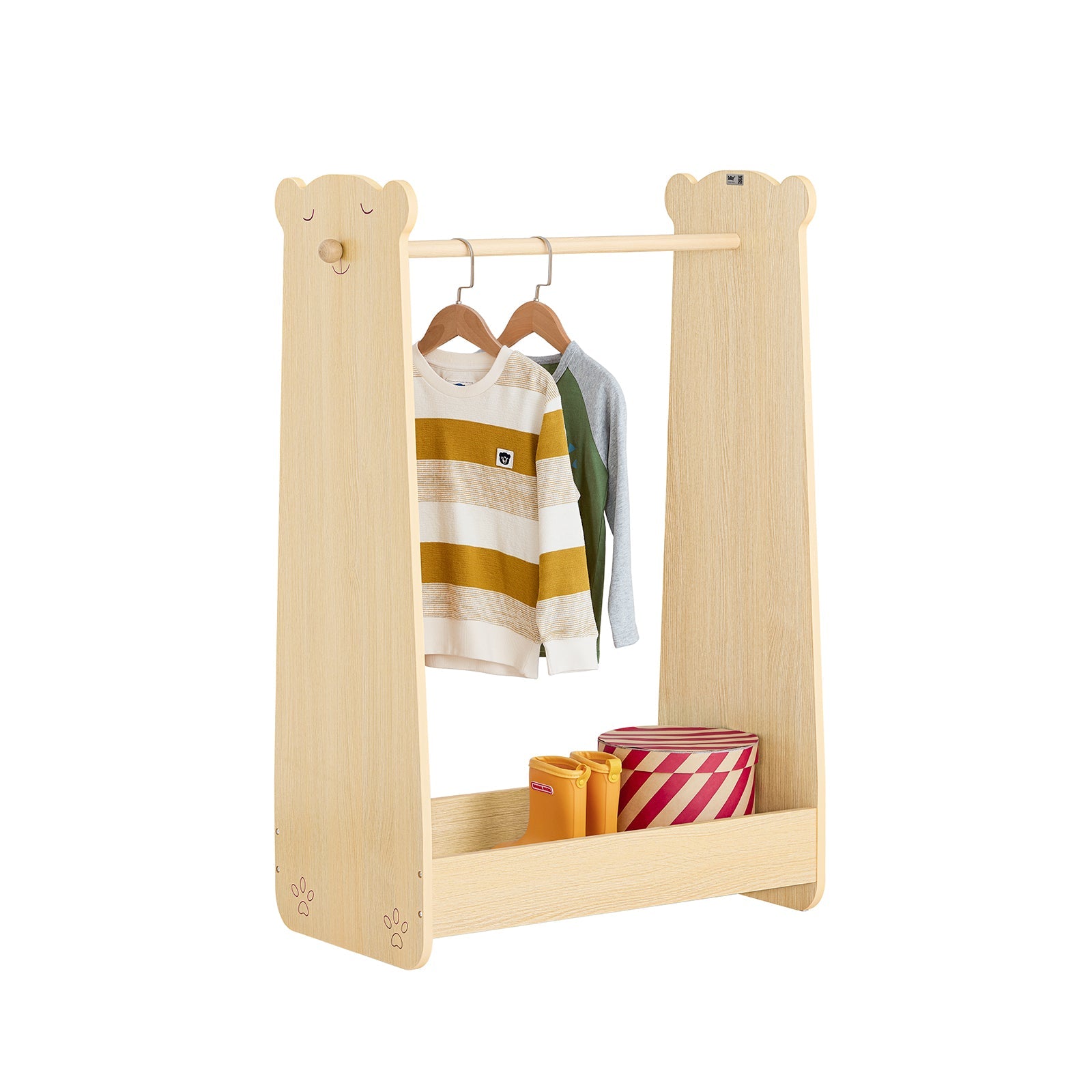 SoBuy KMB102-N Portant vêtements Enfant, Penderie pour Enfants, Garde-Robe Enfants, Portant Vêtements Chambre Enfant en Forme d'ours