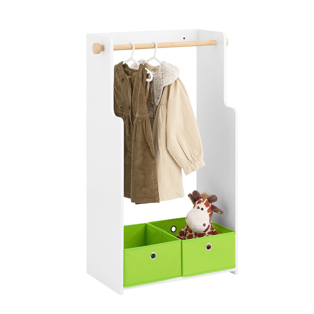 SoBuy KMB109-W Portant à Vêtements Enfant, Penderie pour Enfants, Garde-Robe Enfants, Étagère à Vêtement Enfant
