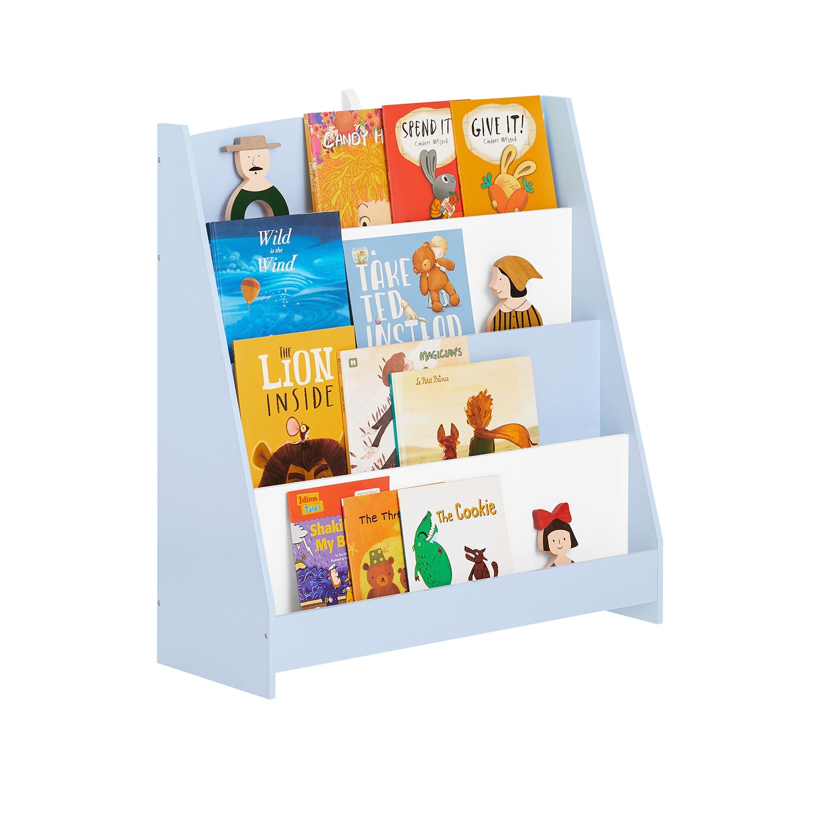 SoBuy KMB32-B Bibliothèque Enfant, Étagère à Livres Enfants, Étagère de Rangement pour Chambre d'enfants, 4 Compartiments Ouverts