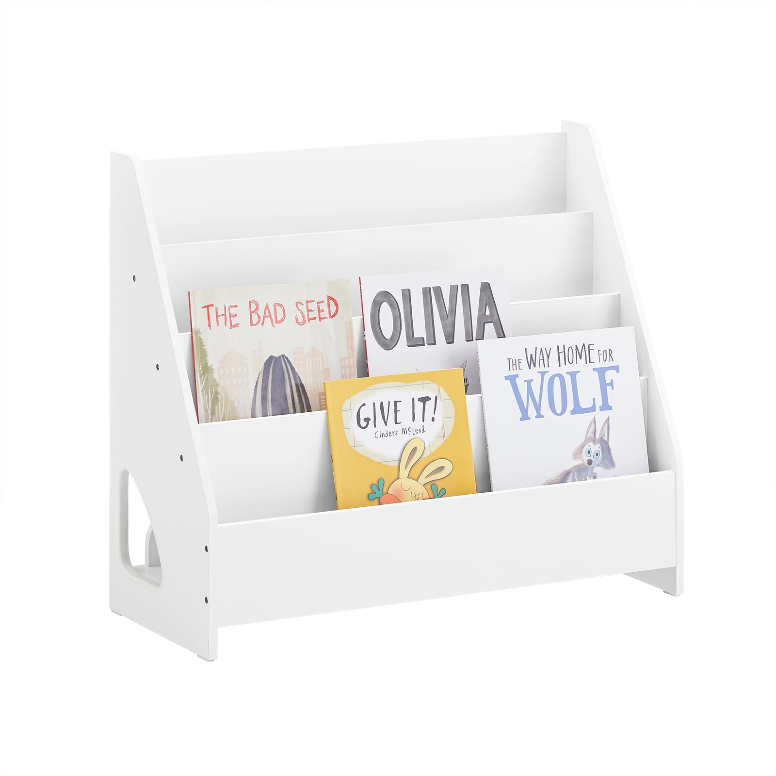 SoBuy KMB32-KW Bibliothèque Enfant Rangement Jouet Enfant Bibliothèque Livre 4 Niveaux et 1 Compartiment Ouvert Etagère à Livres Meuble de Rangement Chambre d'Eanfant Bureau Salon Blanc 70x30x60 cm 