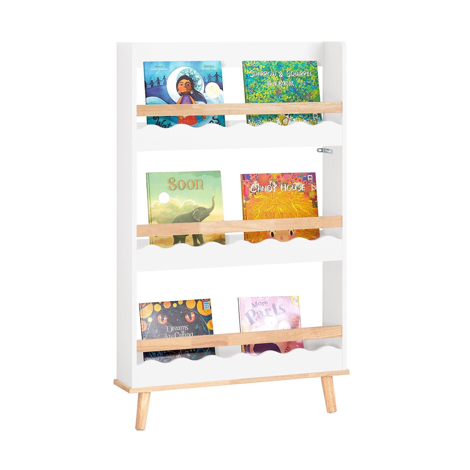 SoBuy KMB77-W Bibliothèque Murale, Étagère à Livres à 3 Niveaux, Étagère de Rangement pour Ranger des Livres