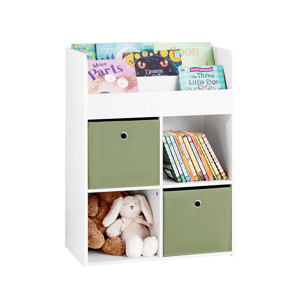 Achetez KMB79-W Bibliothèque pour Enfant, Gamme en Jouets et Livres, 3 Etagères, 4 Compartiments et 2 Bouteilles en Gamme