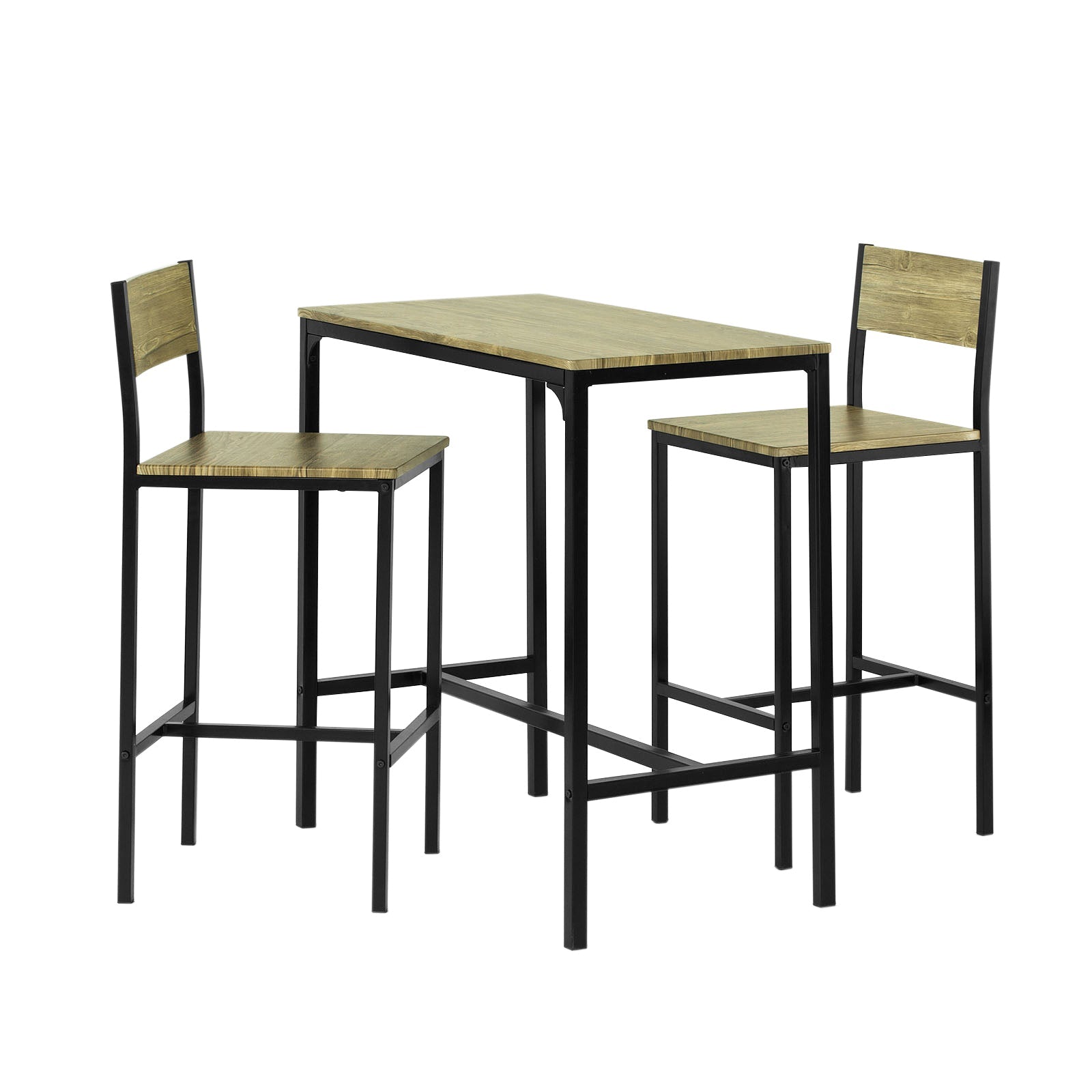 SoBuy OGT03-N Ensemble table de bar + 2 chaises,Table haute cuisine