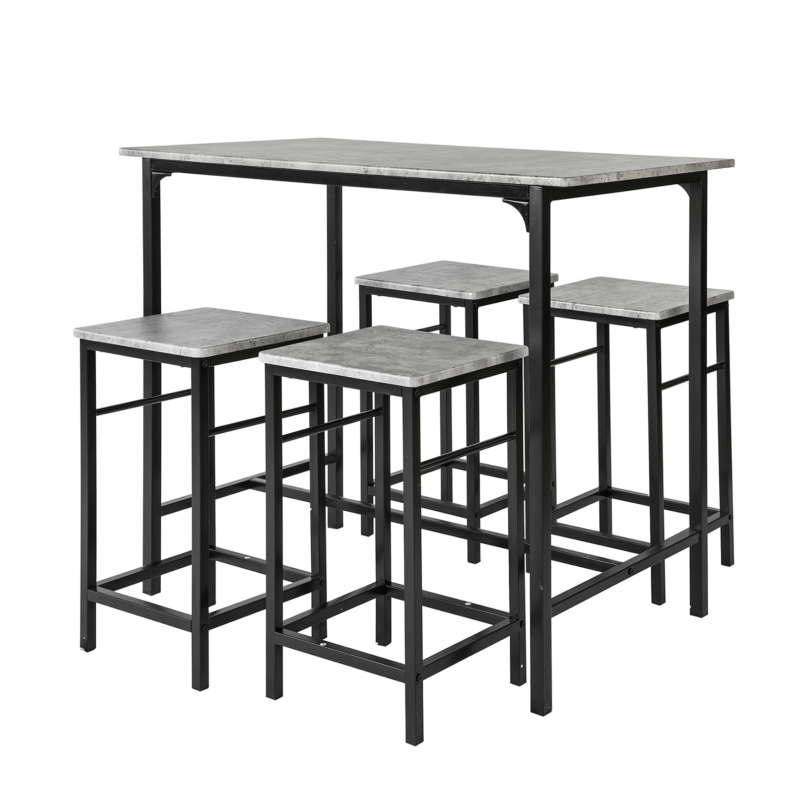 SoBuy OGT11-HG Ensemble Table + 4 Tabourets Ensemble Table de Bar bistrot