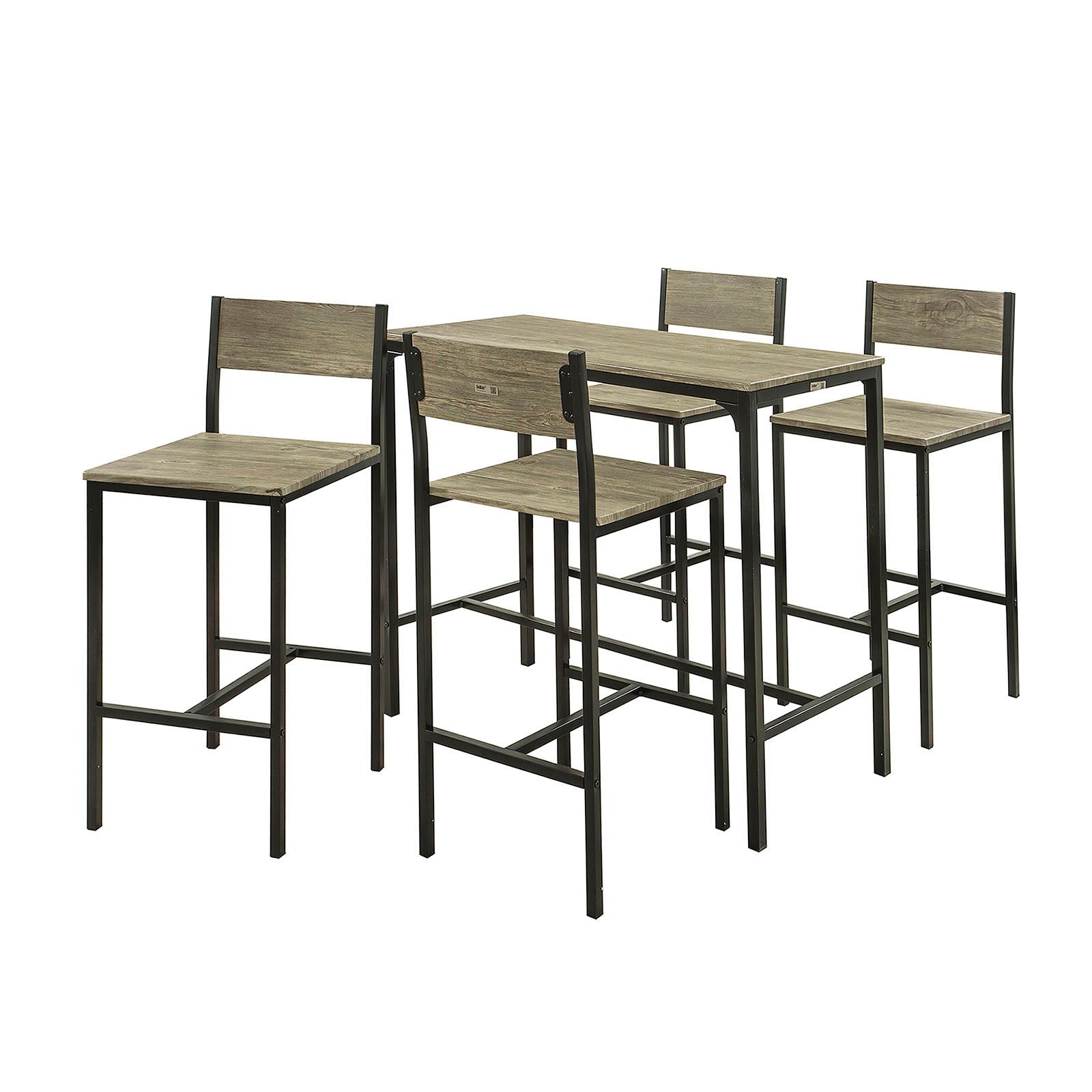 SoBuy OGT14-N Ensemble table et 4 chaises | Ensemble table de bar et 4 tabourets de bar