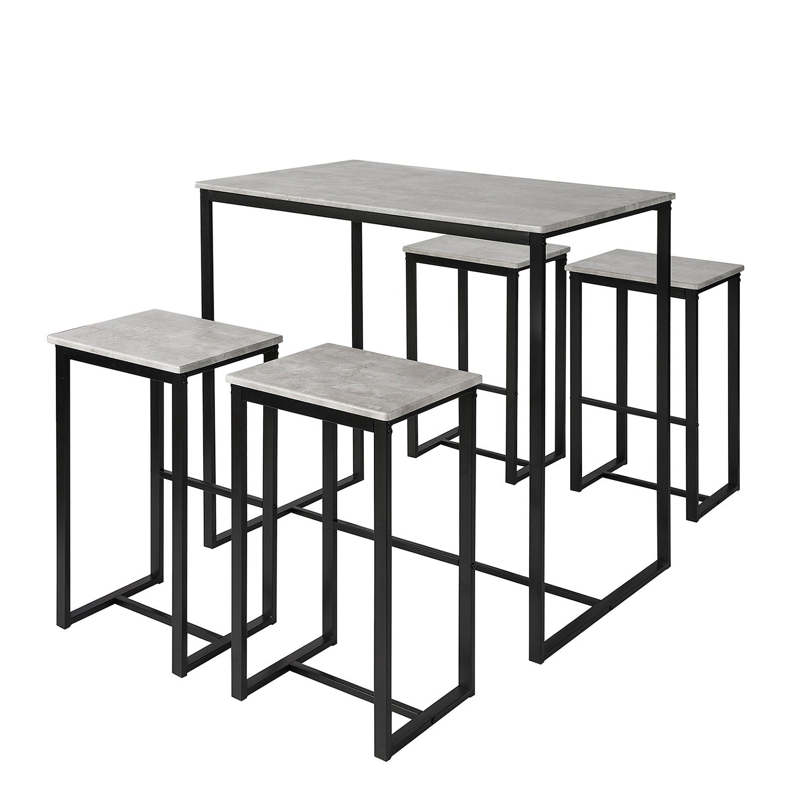 SoBuy OGT15-HG Ensemble 1 Table + 4 Tabourets Ensemble Table de Bar Bistrot