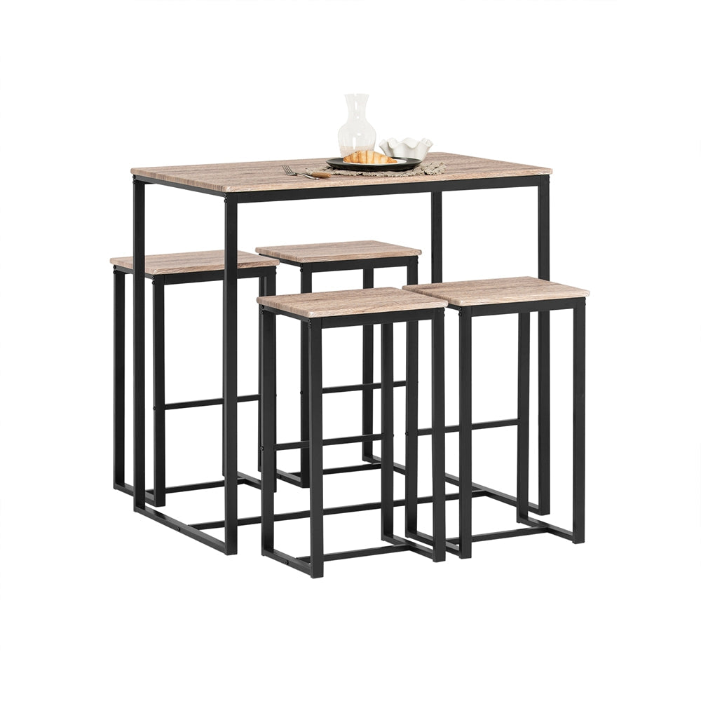 SoBuy OGT15-N Ensemble 1 Table de Bar Bistrot + 4 Tabourets de Bar