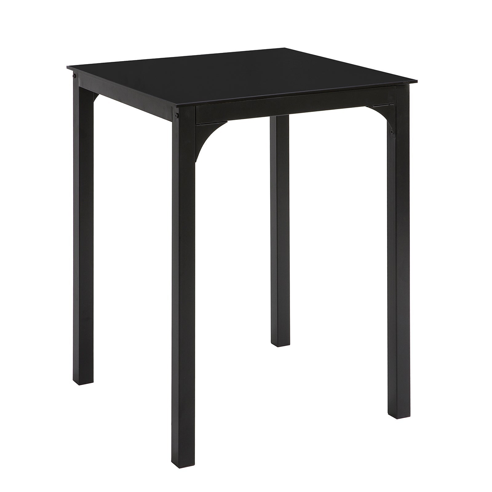 SoBuy OGT38-K-SCH Table à Manger Carrée Noire, 60 x 60 x 75 cm - Plateau en Verre Forme Carrée Pieds en Acier Robuste