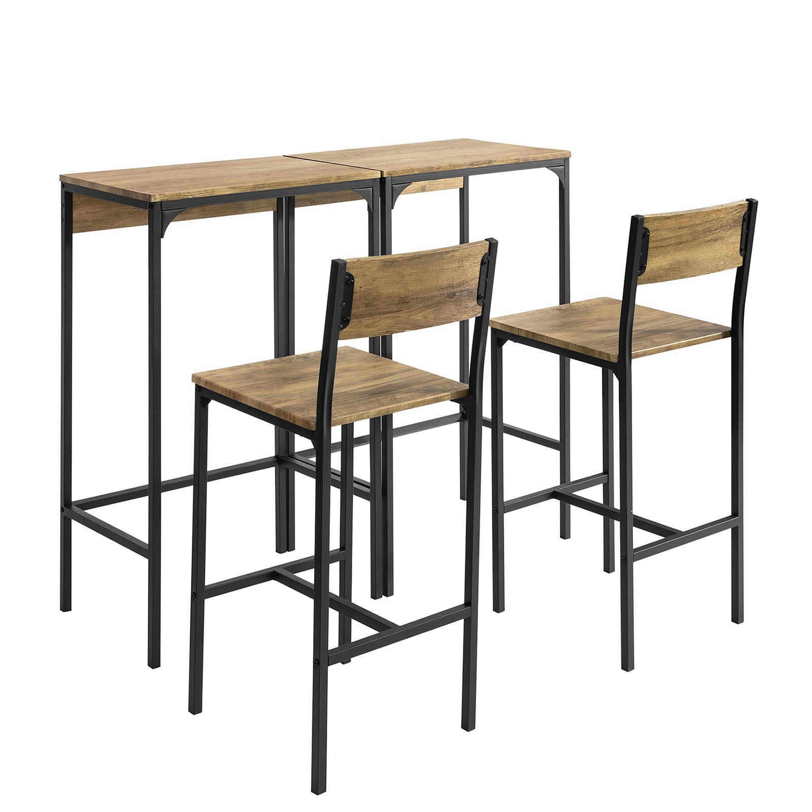 SoBuy OGT42-F Ensemble 2 Tables Hautes et 2 Chaises de Bar 4 pièces au total