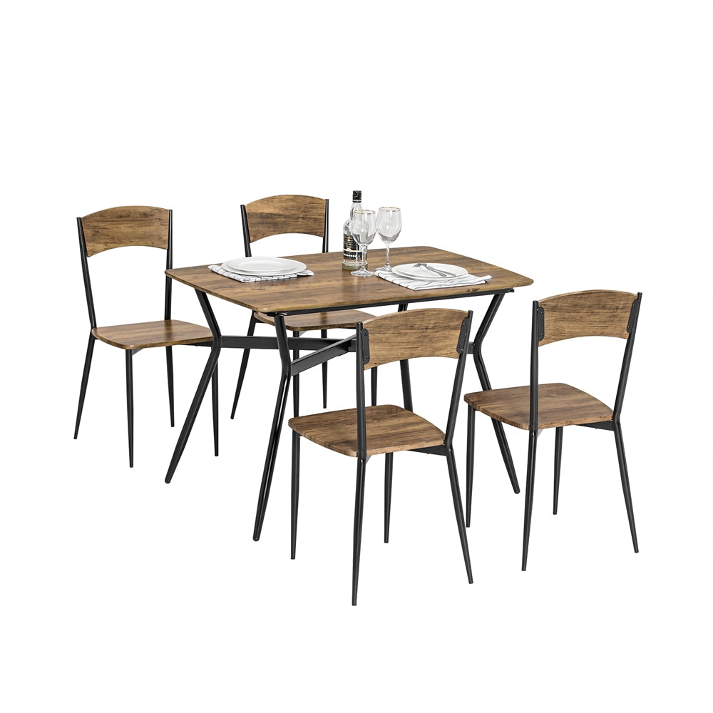 SoBuy OGT49-F Ensemble table avec 4 Chaises Table Cuisine Set 5 pièces Cadre en Acier Table