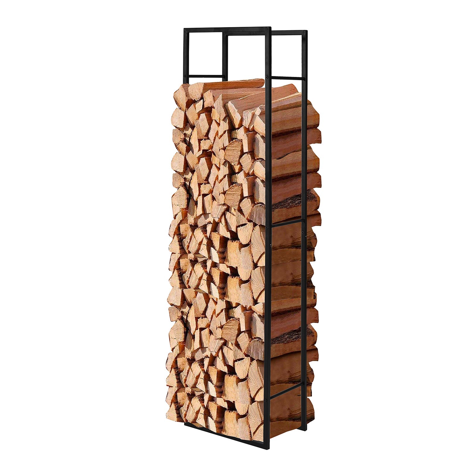 SoBuy SDA03-SCH Porte-Bûches de Cheminée Range-Bûches Support en bois massif pour Bois de Chauffage Anthracite Gamme Bûches Grande Capacité Intérieur Extérieur - 45 x 30 x 170 cm