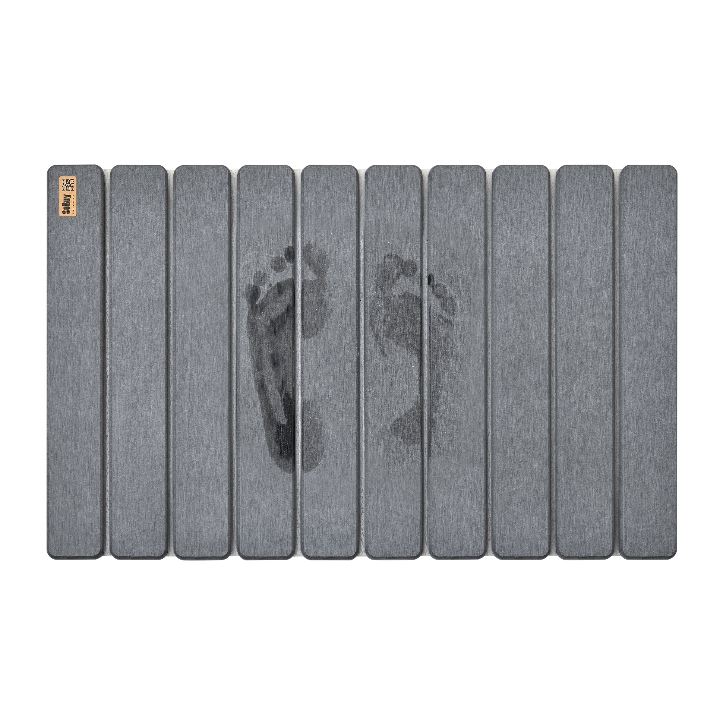 SoBuy SDA10-HG Tapis de Salle de Bain Antidérapant en Terre de Diatomées