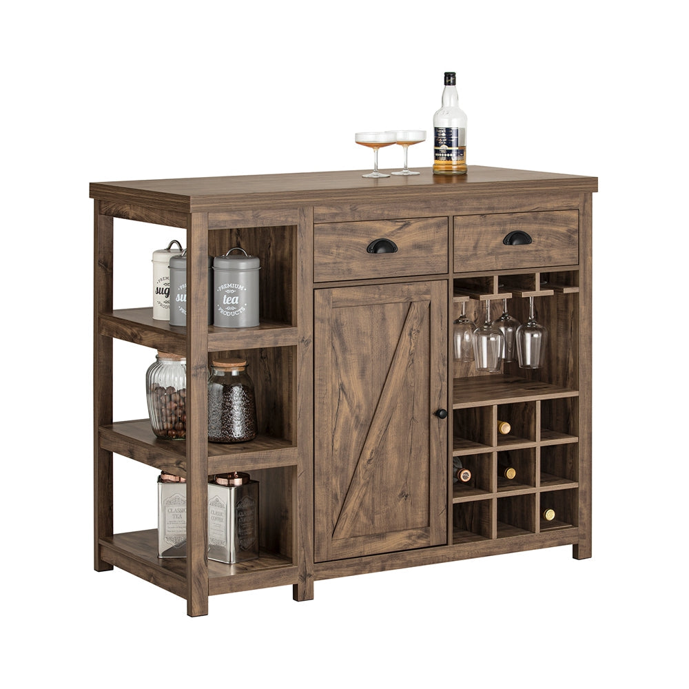SoBuy SVW20-Nîlot Central de Cuisine, Comptoir, Placard, Buffet, Armoire de Cuisine avec Porte-Verres et Porte-Bouteilles 